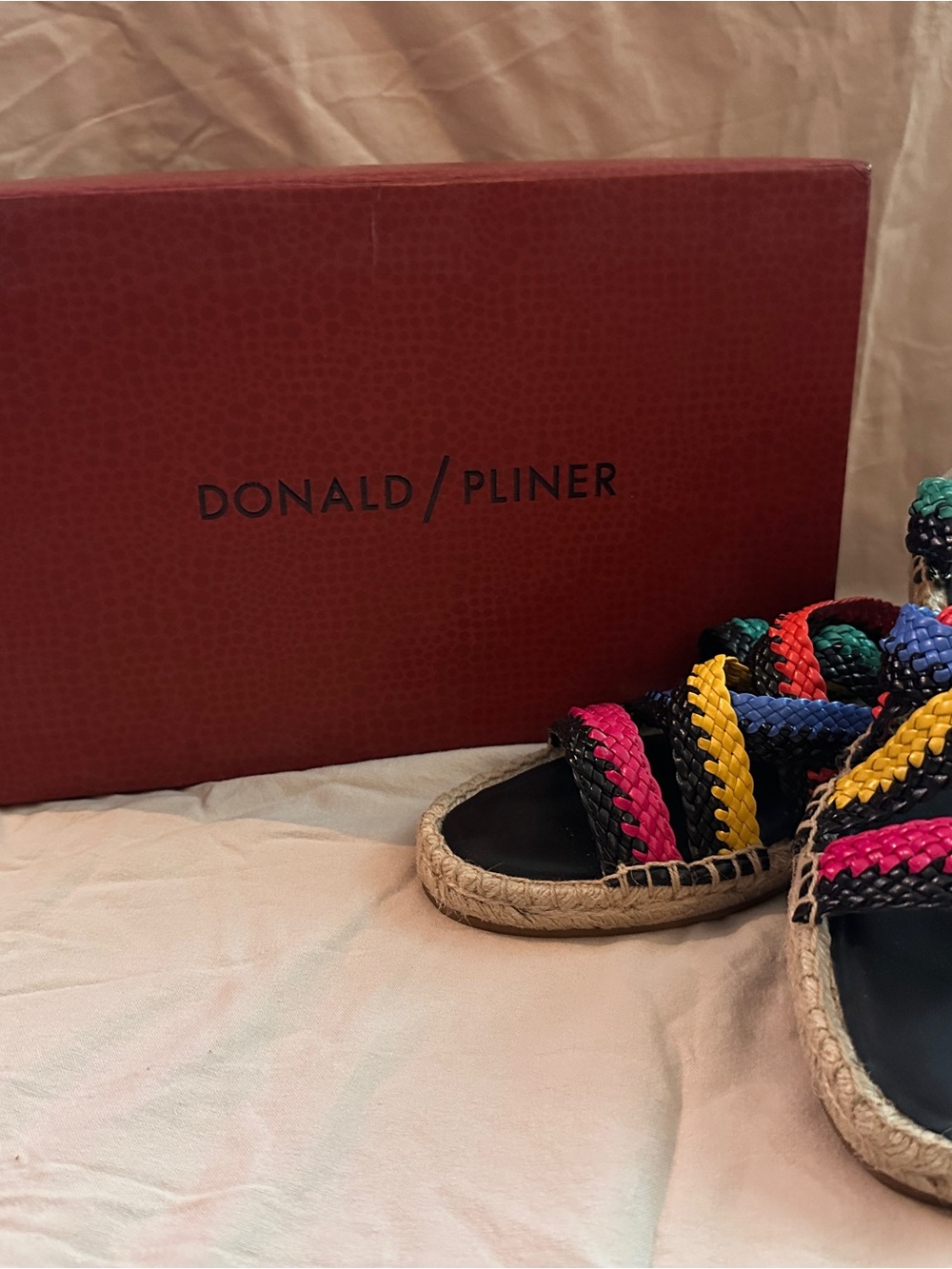 Donald J. Pliner Multicolor Braided Espadrilles with Bright Straps